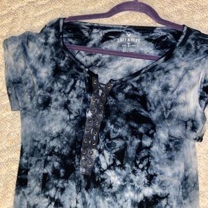 American Eagle Soft & Sexy tie-dyed vneck